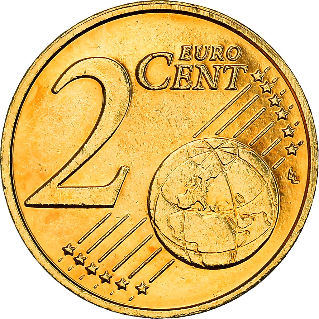 Netherlands, 2 Centimes, Reine Beatrix, 2009, golden, MS(63), Silver Plated