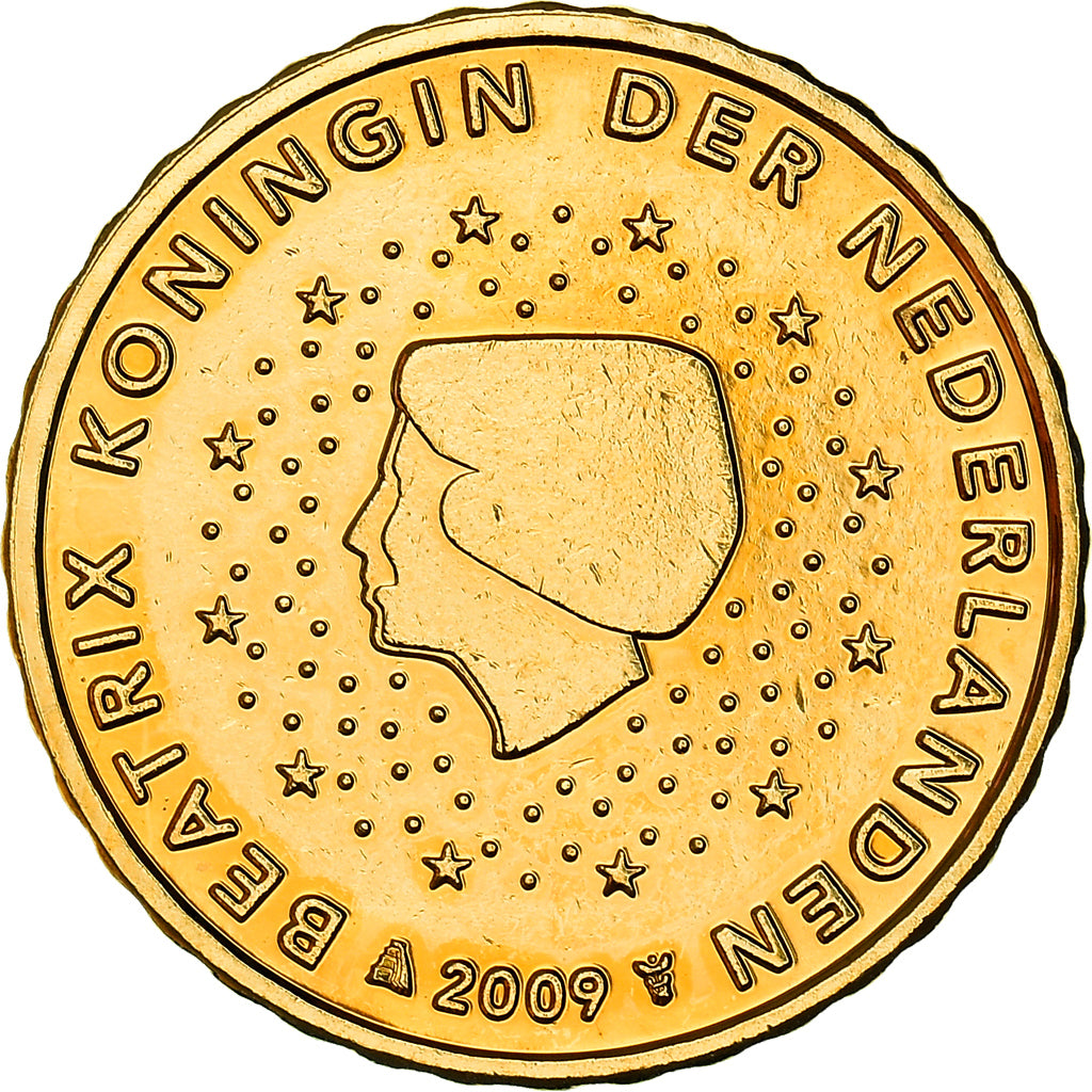 Niederlande, 10 Centimes, Reine Beatrix, 2009, golden, UNZ, Nordic gold