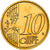 Letland, 10 Centimes, large coat of arms of the Republic, 2014, golden, UNC-