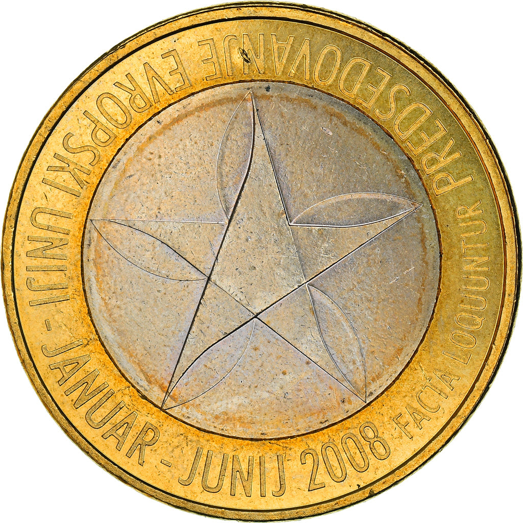 Slowenien, 3 Euro, Presidency of the European Union, 2008, UNZ+, Bi-Metallic
