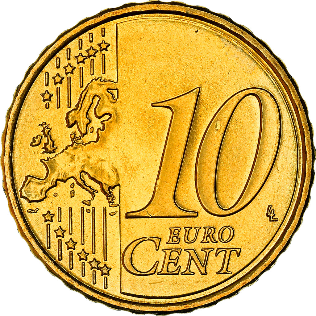 Chipre, 10 Euro Cent, Kyrenia ship, 2008, MS(64), Nordic gold