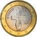 Chypre, 1 Euro, A cross-shaped idol, 2008, SPL+, Bi-Metallic