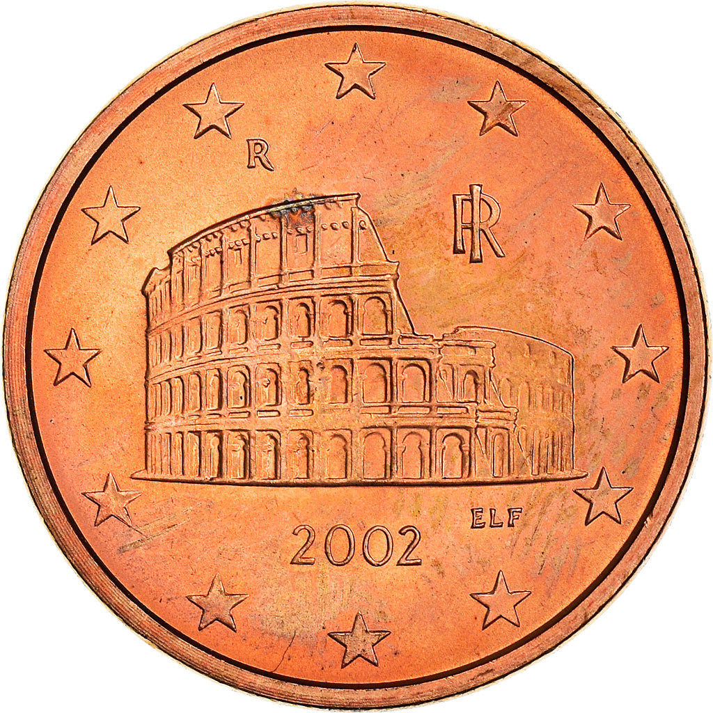 Italie, 5 Euro Cent, The Flavius amphitheatre, 2002, SPL+, Copper Plated Steel
