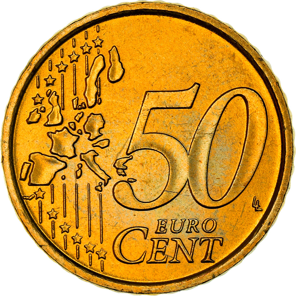 Italien, 50 Euro Cent, The Equestrian Statue of Marcus Aurelius, 2002, UNZ+