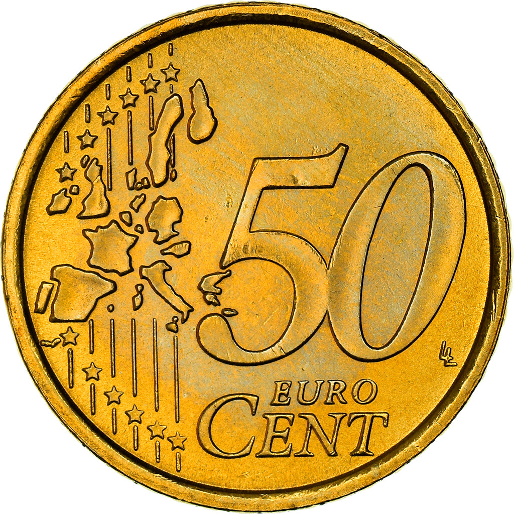 Itália, 50 Euro Cent, The Equestrian Statue of Marcus Aurelius, 2002, MS(64)