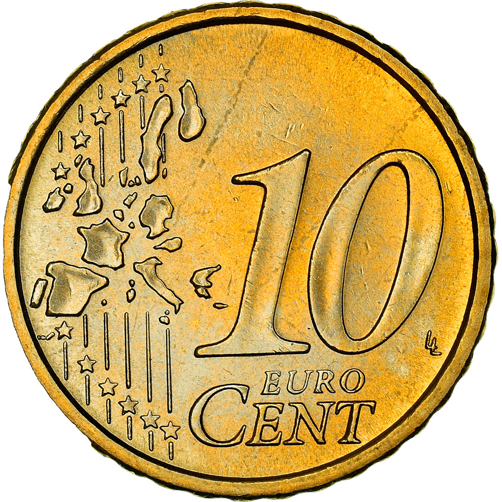 Italy, 10 Euro Cent, Birth of Venus, 2007, MS(64), Nordic gold