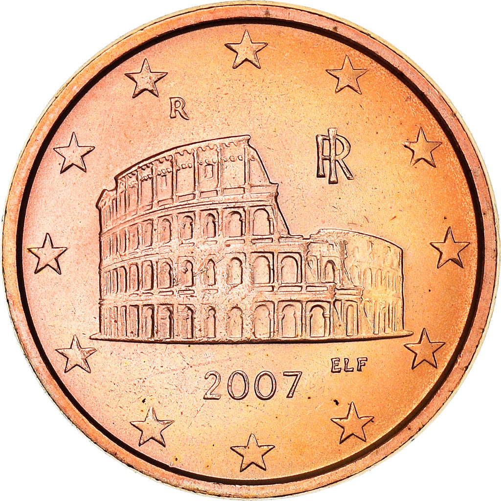 Itália, 5 Euro Cent, The Flavius amphitheatre, 2007, MS(64), Aço Cromado a
