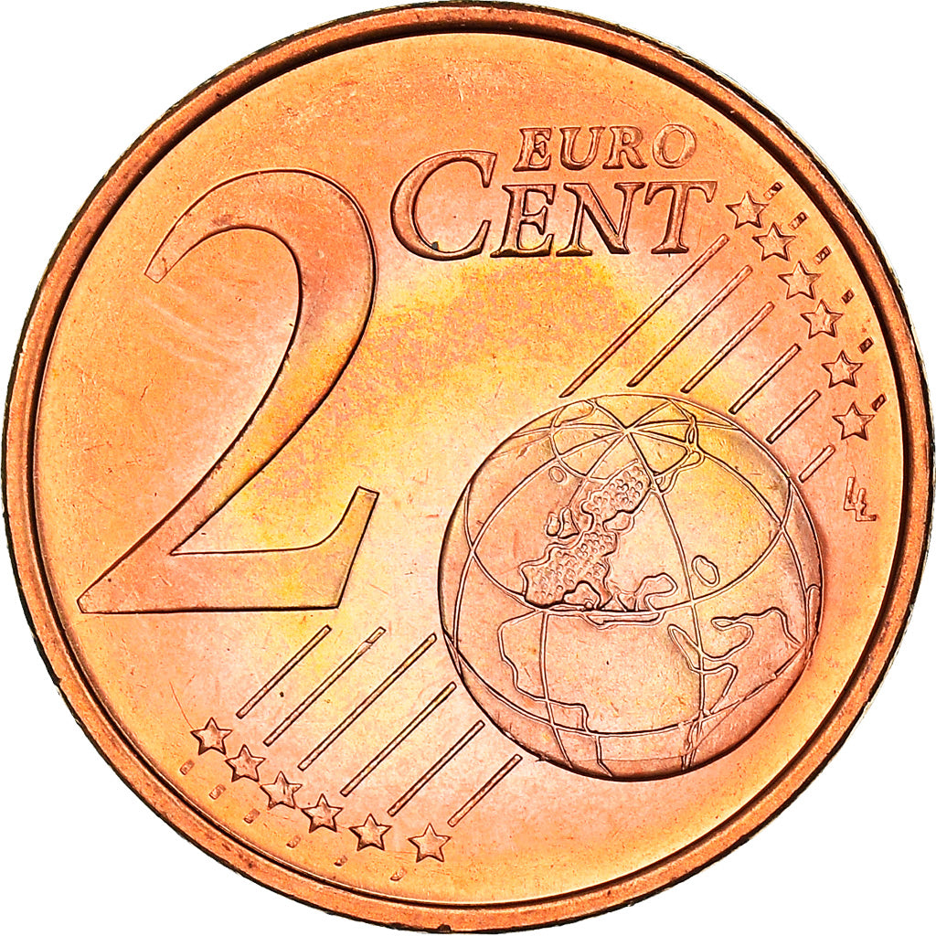Cyprus, 2 Euro Cent, Two mouflons, 2008, UNC, Copper Plated Steel