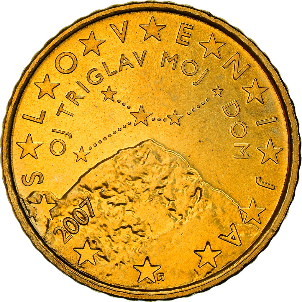 Slovenia, 50 Euro Cent, Triglav, the highest mountain in Slovenia, 2007, SPL+
