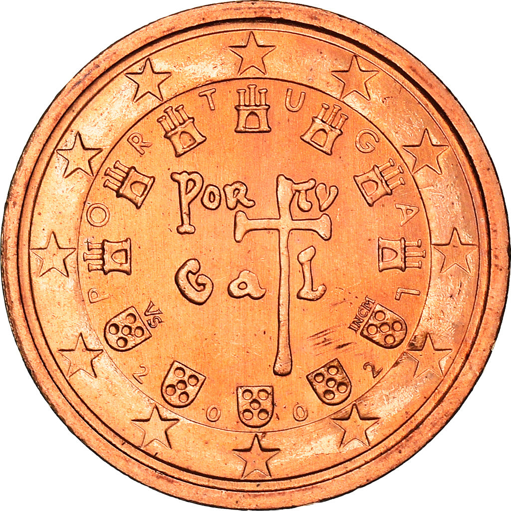 Portugal, 2 Euro Cent, The first royal seal of 1134, 2002, MS(64), Copper Plated