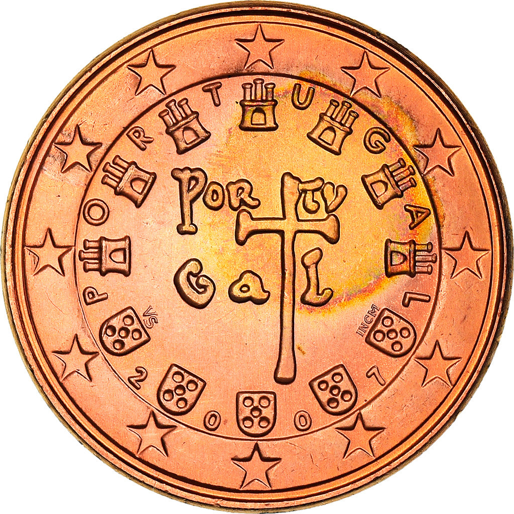 Portugal, 5 Euro Cent, The first royal seal of 1134, 2007, MS(64), Copper Plated
