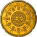 Portugal, 20 Euro Cent, The second royal seal of 1142, 2006, MS(64), Nordic gold