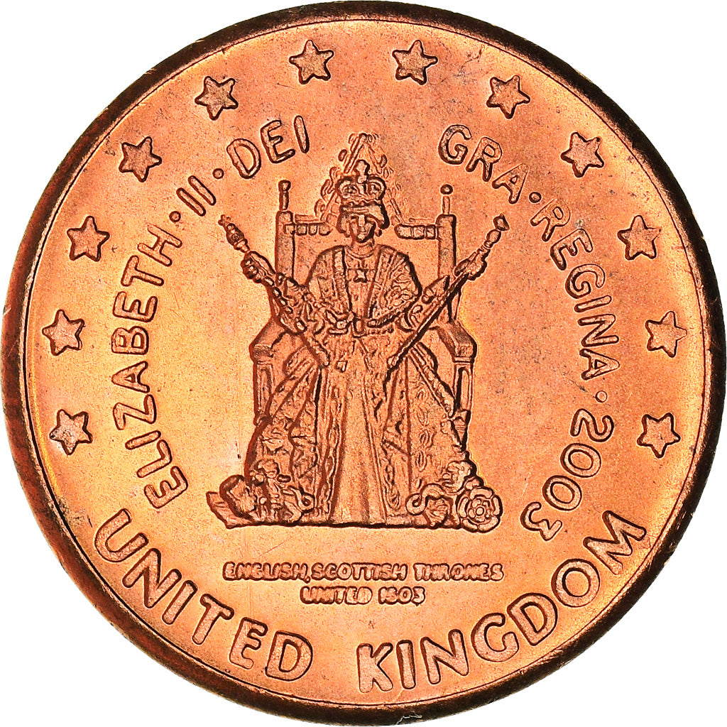 United Kingdom, Euro Cent, Essai, 2003, unofficial private coin, UNZ+, Copper