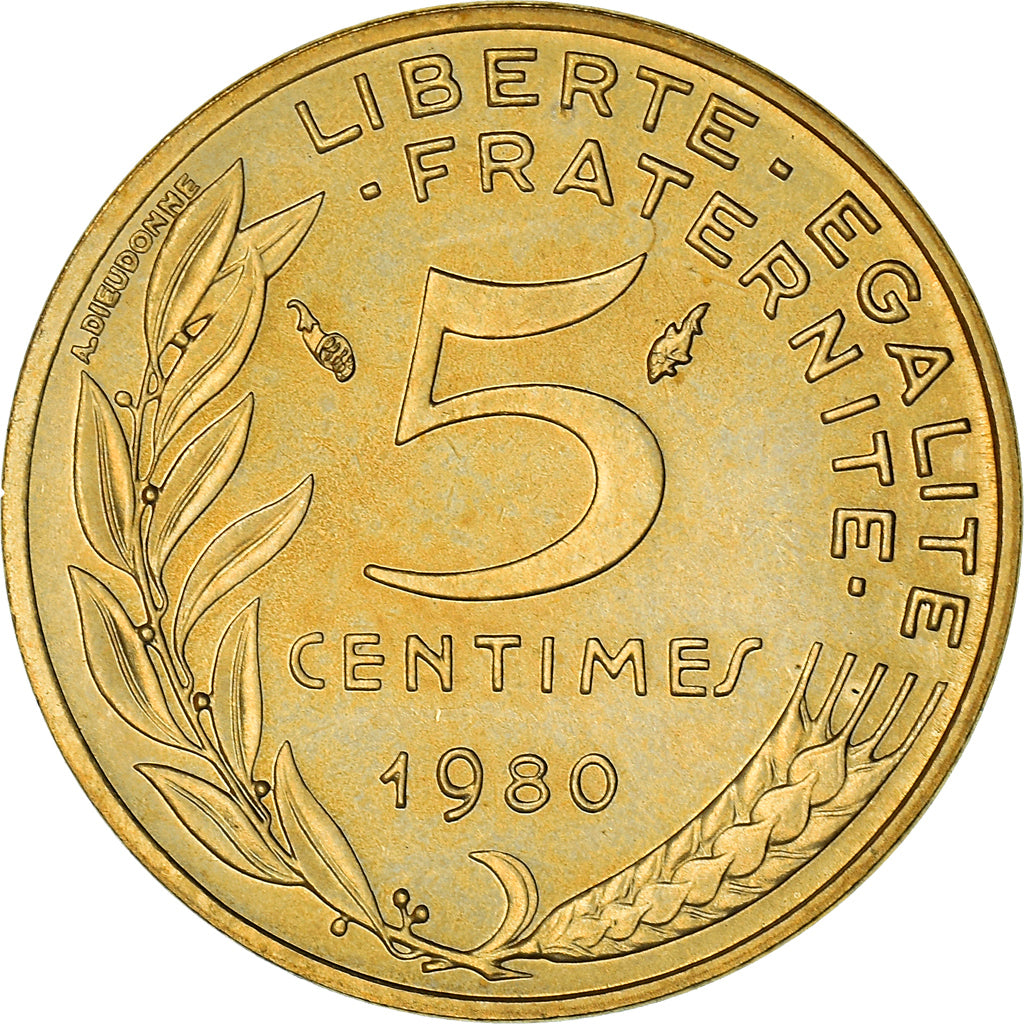 Coin, France, Marianne, 5 Centimes, 1980, Paris, FDC, MS(65-70)