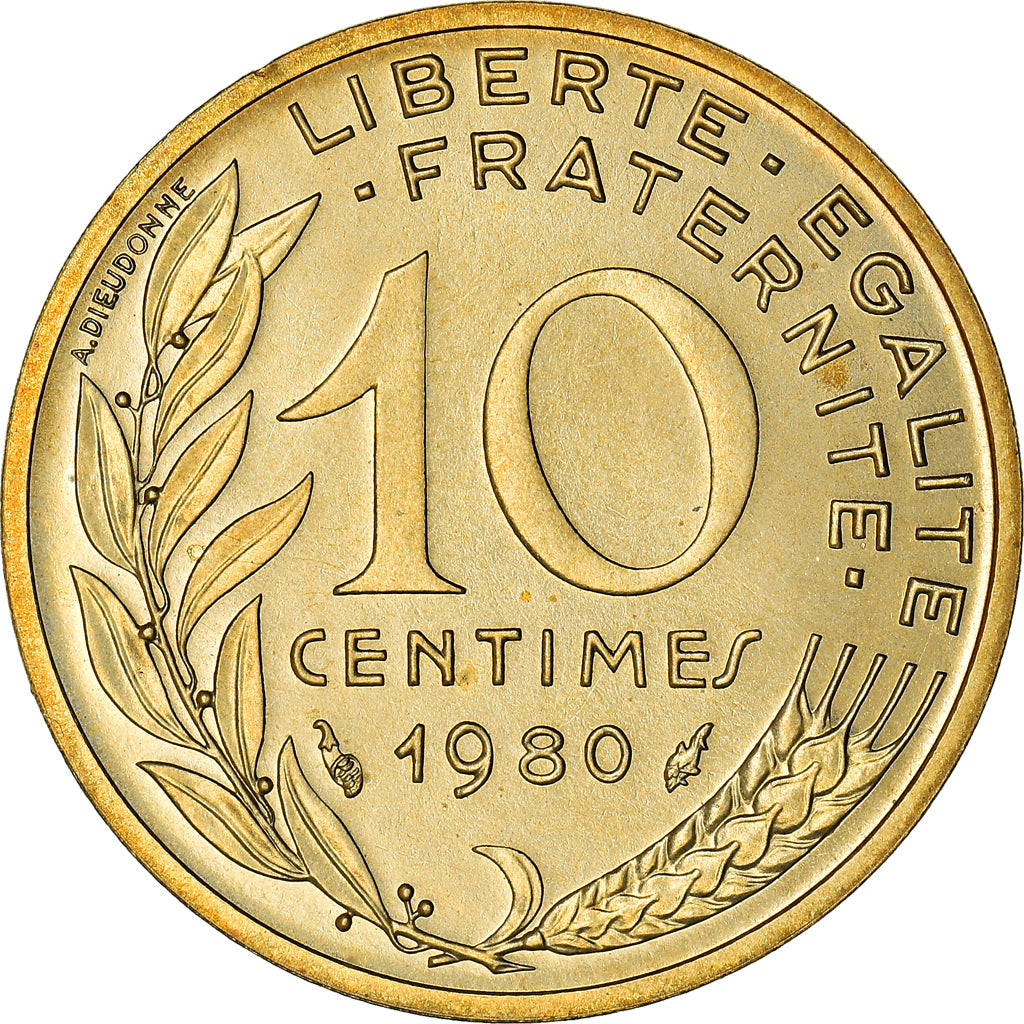 Coin, France, Marianne, 10 Centimes, 1980, Paris, FDC, MS(65-70)