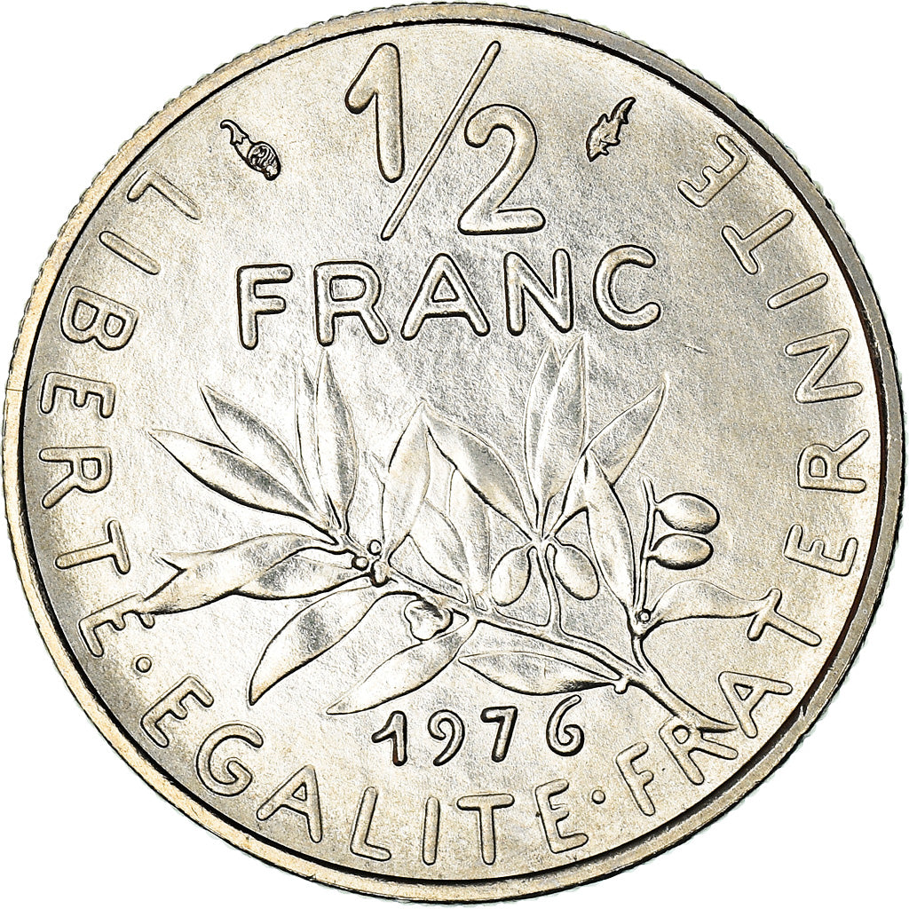 Coin, France, Semeuse, 1/2 Franc, 1976, Paris, FDC, MS(65-70), Nickel, KM:931.1