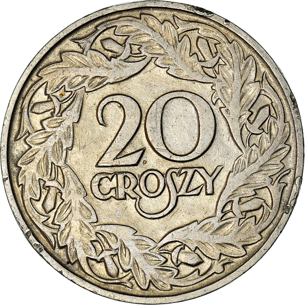 Coin, Poland, 20 Groszy, 1923, Warsaw, EF(40-45), Zinc, KM:37