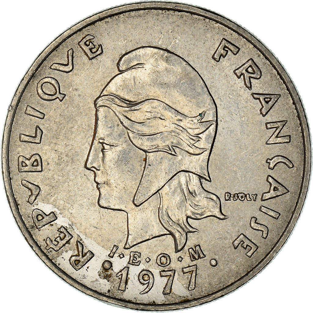 Coin, New Caledonia, 20 Francs, 1977, Paris, EF(40-45), Nickel, KM:12