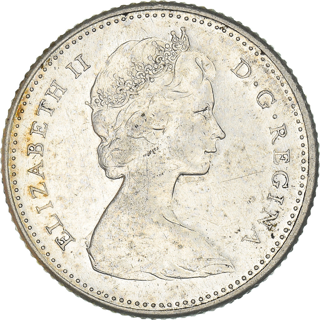 Moneta, Canada, Elizabeth II, 10 Cents, 1965, Royal Canadian Mint, Ottawa