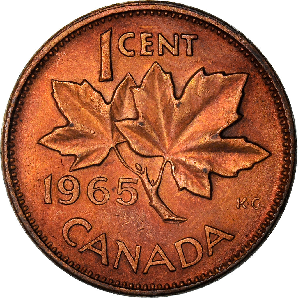 Coin, Canada, Elizabeth II, Cent, 1965, Royal Canadian Mint, Ottawa, EF(40-45)