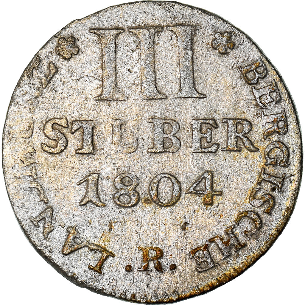 Coin, German States, BERG, Maximilian IV Joseph, 3 Stüber, 1804, D, VF(30-35)
