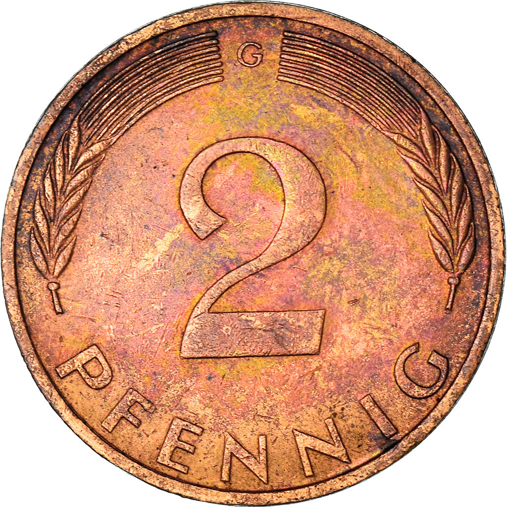 Monnaie, République fédérale allemande, 2 Pfennig, 1971, Karlsruhe, TTB