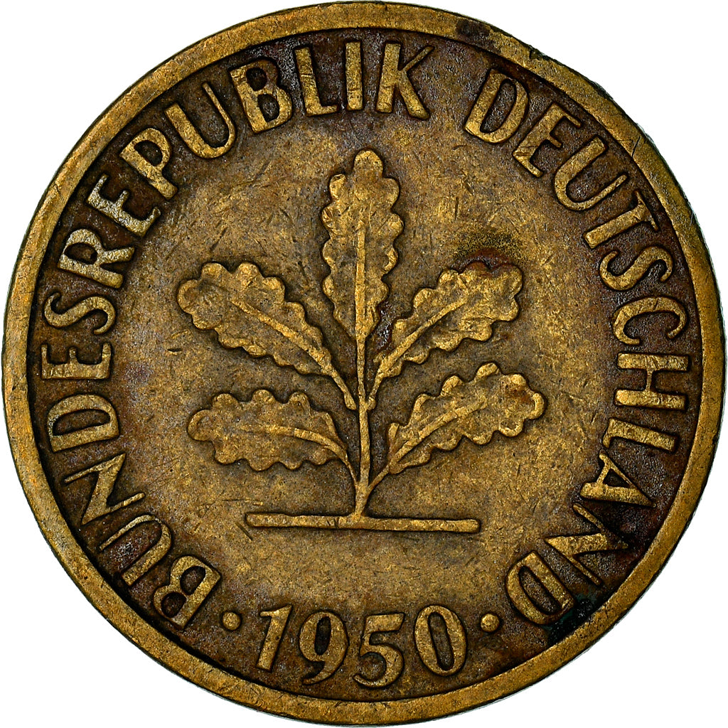Monnaie, République fédérale allemande, 5 Pfennig, 1950, Hambourg, TB, Brass