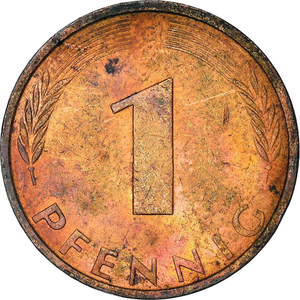 Coin, GERMANY - FEDERAL REPUBLIC, Pfennig, 1971, Karlsruhe, EF(40-45), Copper