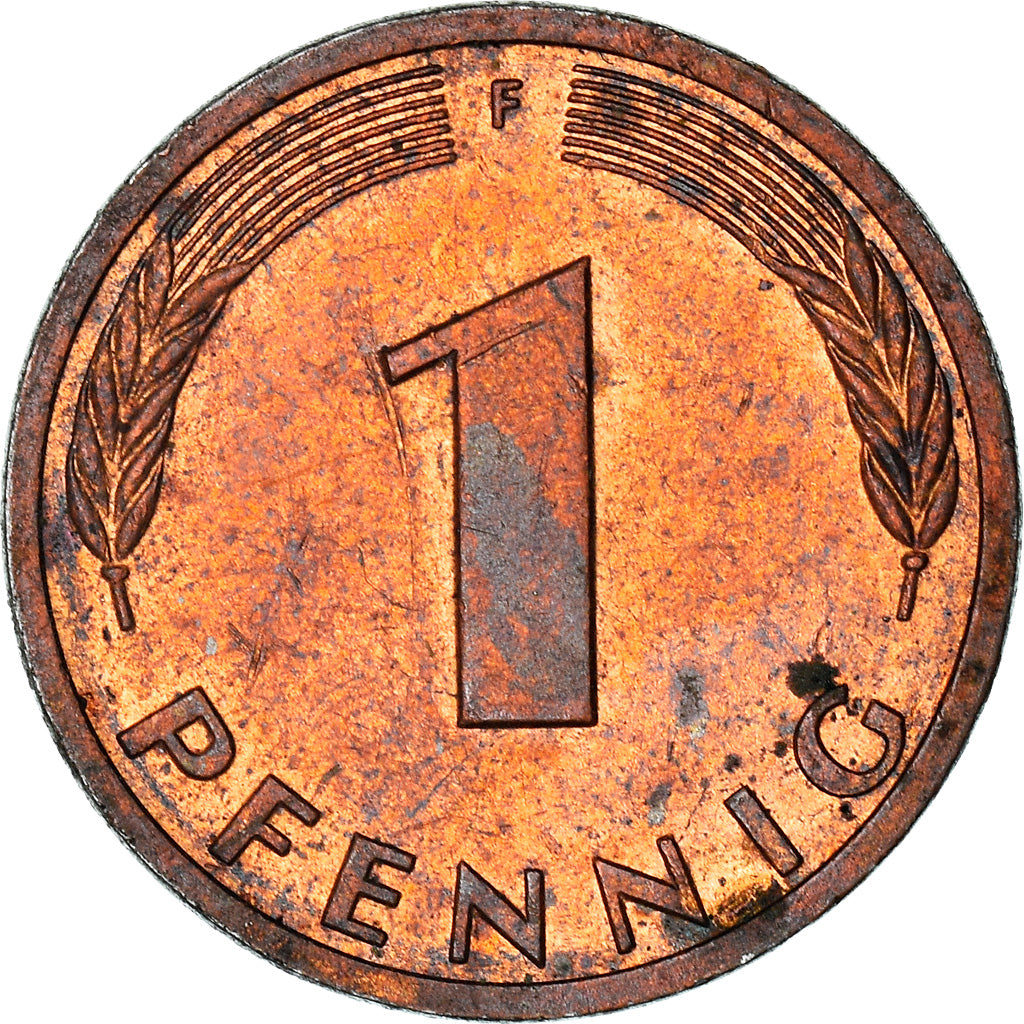 Coin, GERMANY - FEDERAL REPUBLIC, Pfennig, 1983, Stuttgart, EF(40-45), Copper
