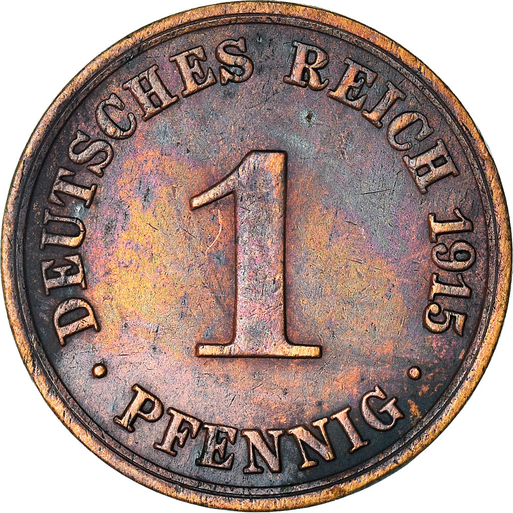 Coin, GERMANY - EMPIRE, Wilhelm II, Pfennig, 1915, Berlin, EF(40-45), Copper