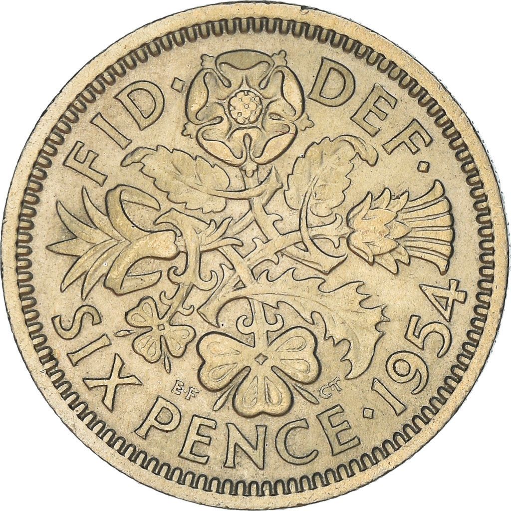 Moneta, Gran Bretagna, Elizabeth II, 6 Pence, 1954, SPL-, Rame-nichel, KM:903