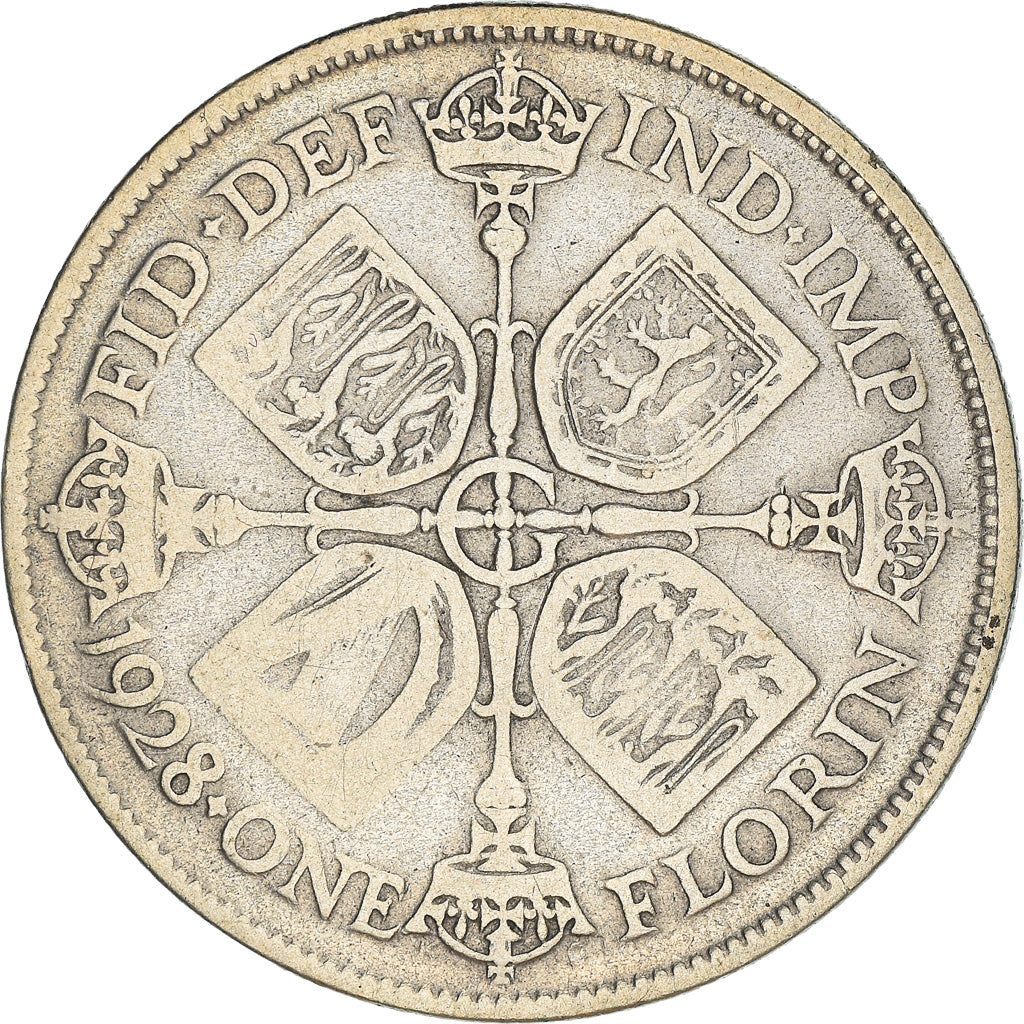 Coin, Great Britain, George V, Florin, Two Shillings, 1928, VF(30-35), Silver