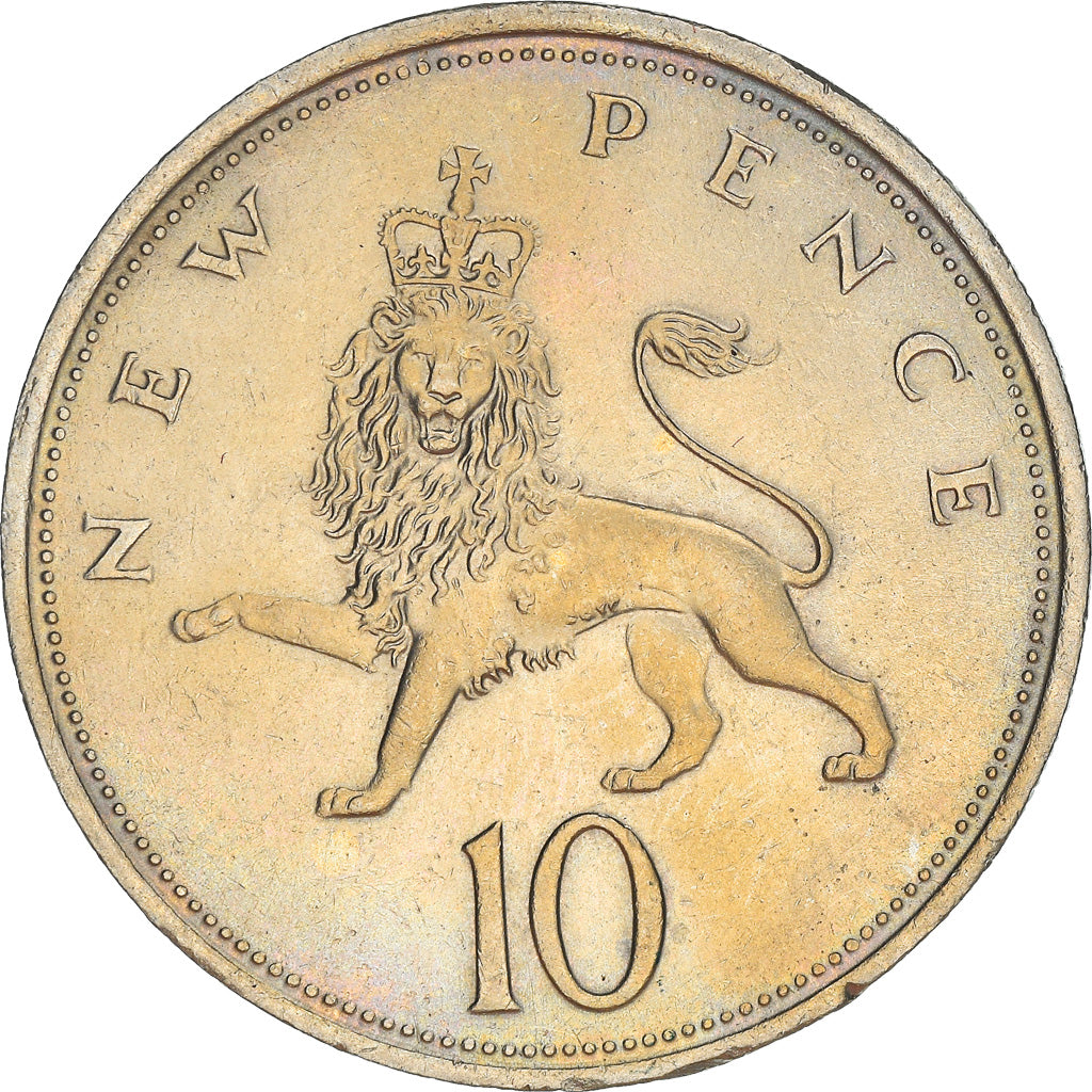 Monnaie, Grande-Bretagne, Elizabeth II, 10 New Pence, 1971, TTB+, Copper-nickel