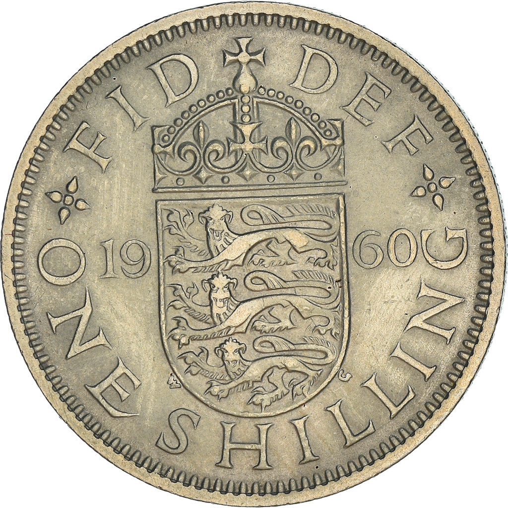 Coin, Great Britain, Elizabeth II, Shilling, 1960, AU(55-58), Copper-nickel