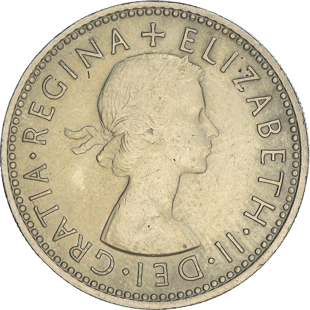 Coin, Great Britain, Elizabeth II, Shilling, 1957, AU(50-53), Copper-nickel