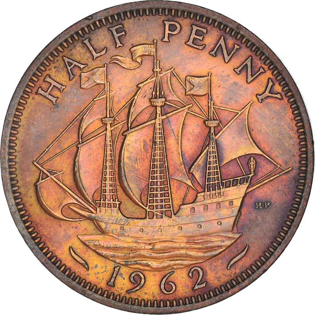 Monnaie, Grande-Bretagne, Elizabeth II, 1/2 Penny, 1962, TTB+, Bronze, KM:896
