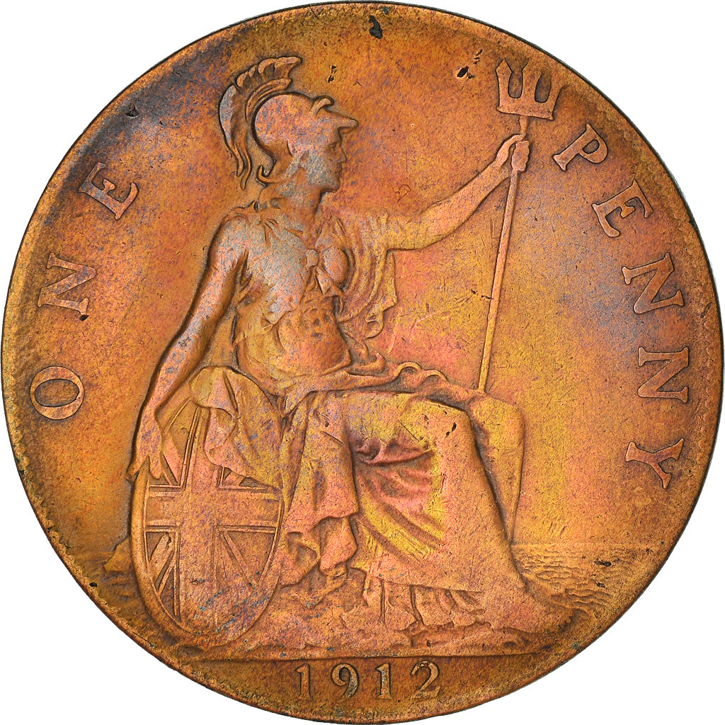 Moeda, Grã-Bretanha, George V, Penny, 1912, VF(20-25), Bronze, KM:810