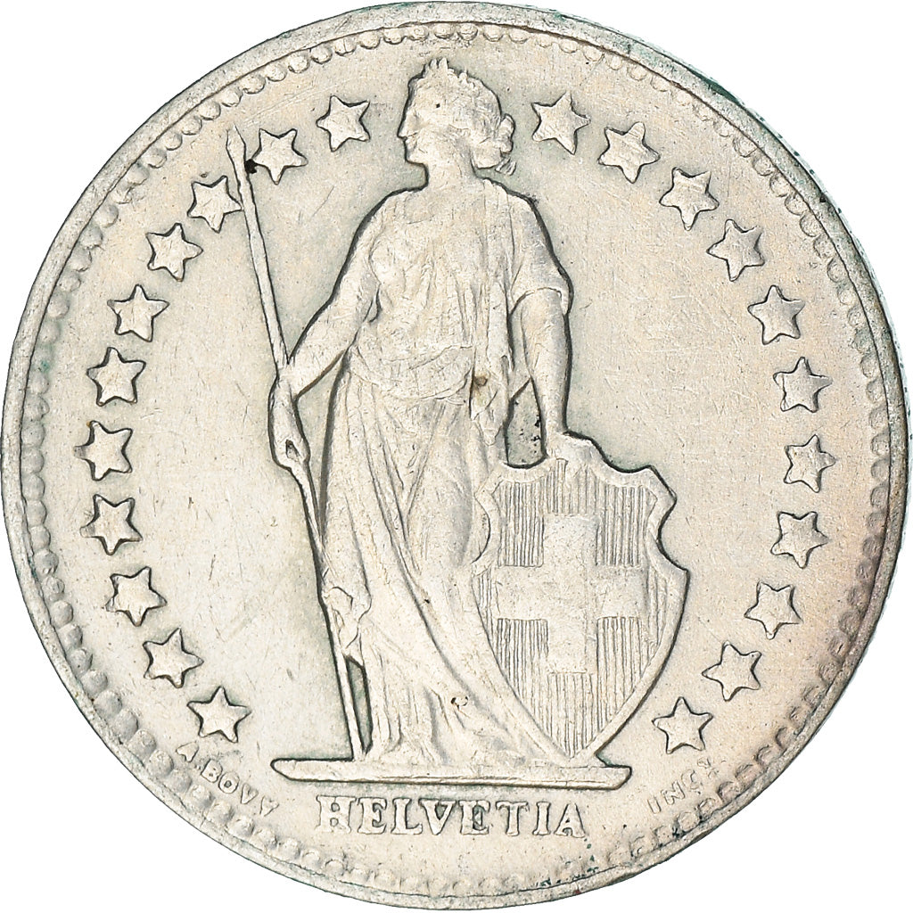 Munten, Zwitserland, 1/2 Franc, 1950, Bern, ZF, Zilver, KM:23