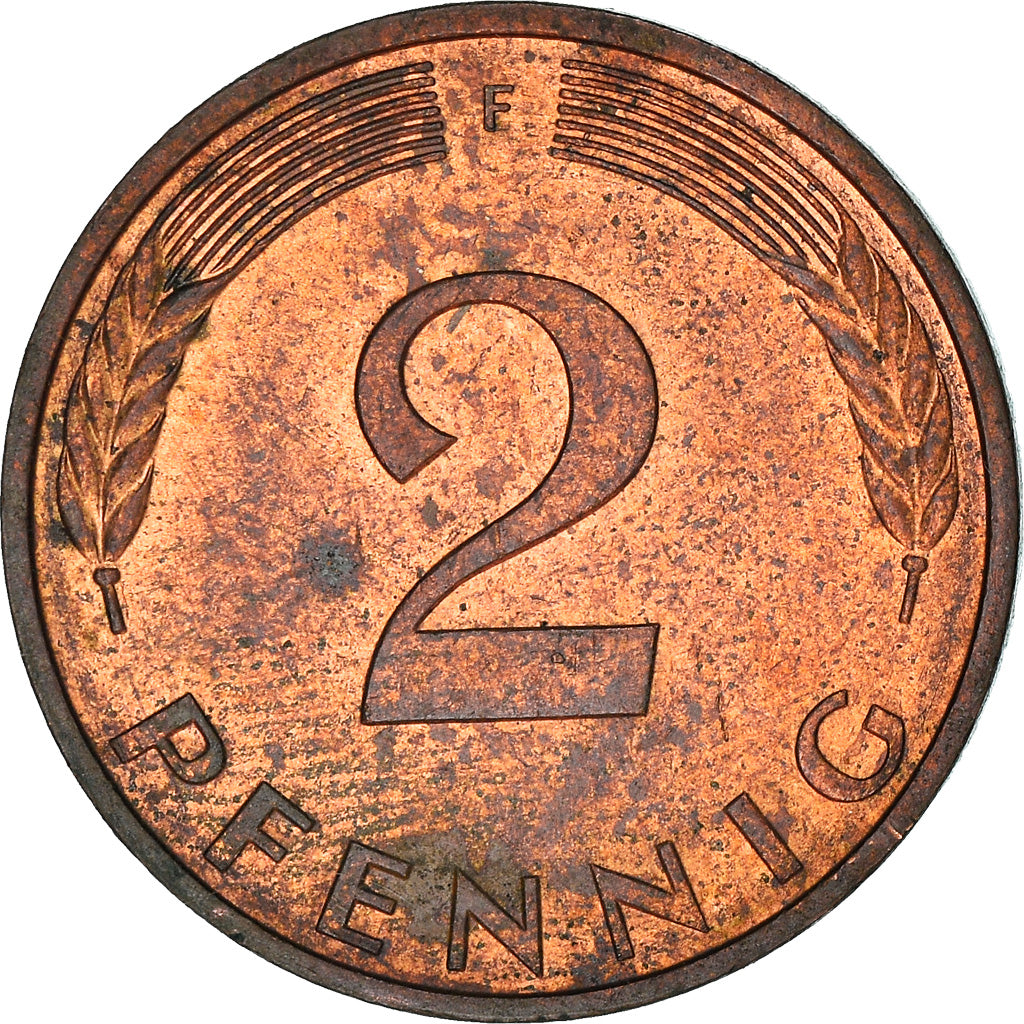 Coin, GERMANY - FEDERAL REPUBLIC, 2 Pfennig, 1977, Stuttgart, EF(40-45), Copper