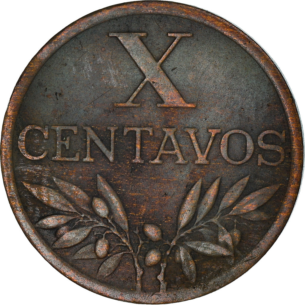 Coin, Portugal, 10 Centavos, 1964, EF(40-45), Bronze, KM:583
