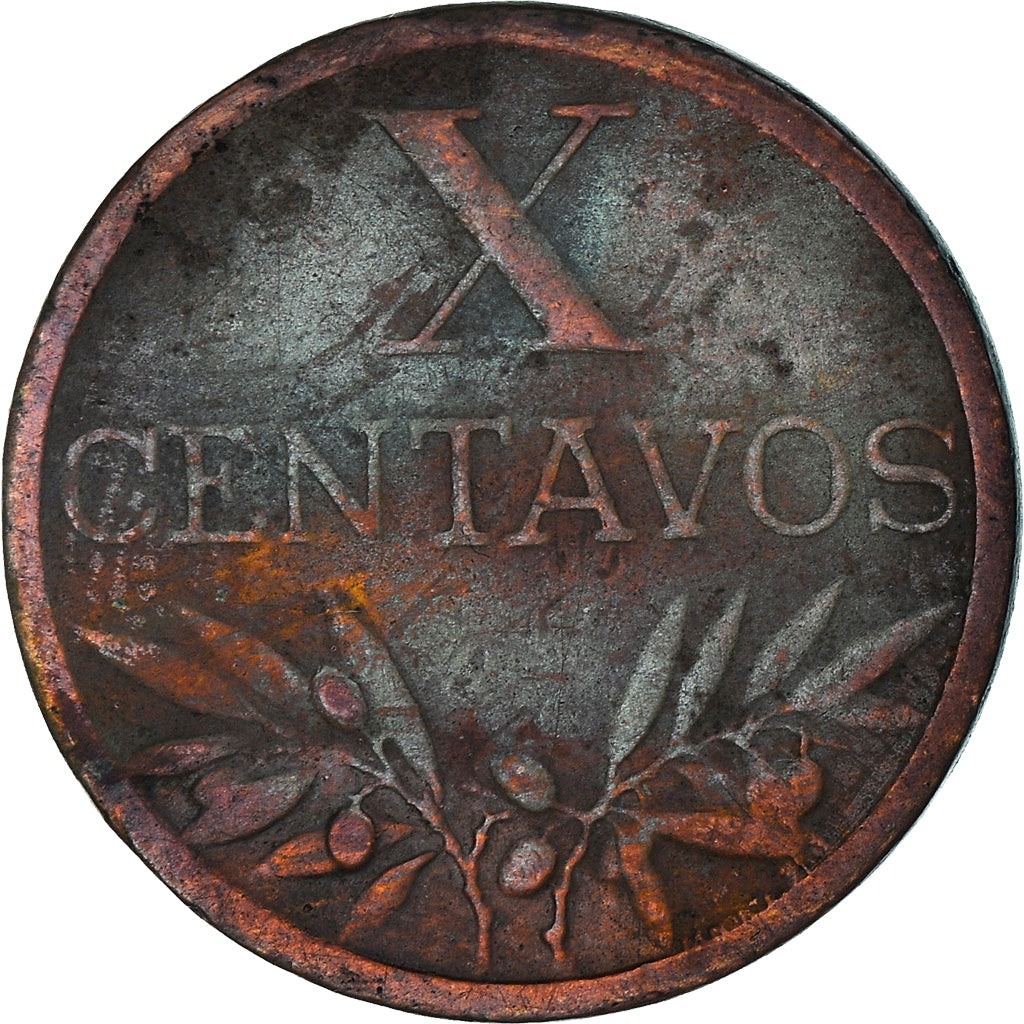 Coin, Portugal, 10 Centavos, 1958, VF(20-25), Bronze, KM:583