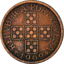 Coin, Portugal, 20 Centavos, 1969, EF(40-45), Bronze, KM:595