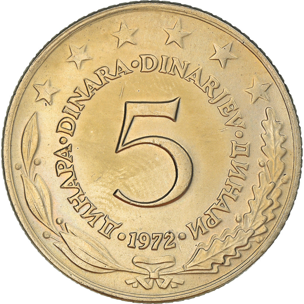 Monnaie, Yougoslavie, 5 Dinara, 1972, SUP, Copper-Nickel-Zinc, KM:58
