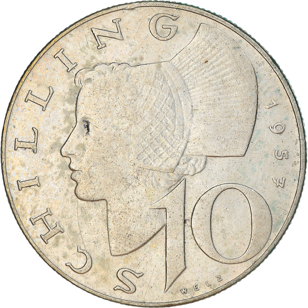 Coin, Austria, 10 Schilling, 1957, EF(40-45), Silver, KM:2882
