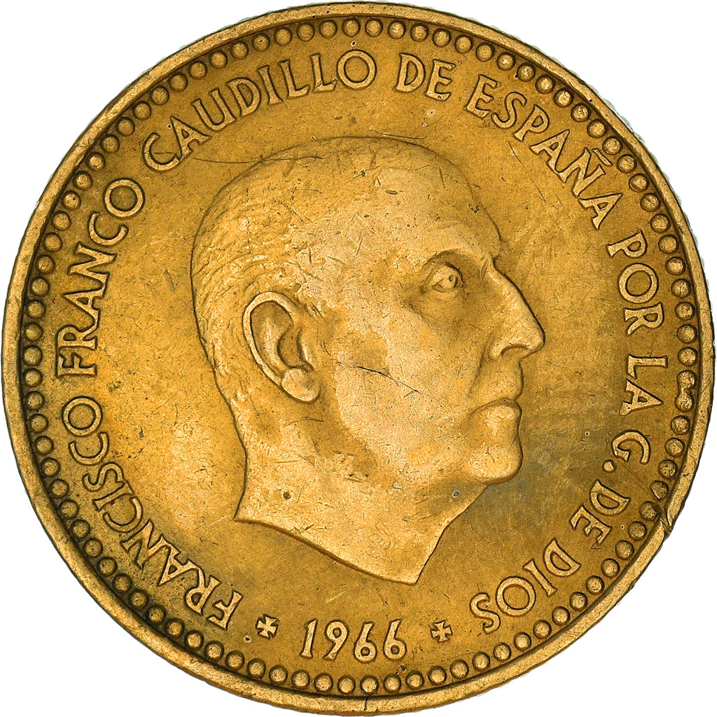 Coin, Spain, Francisco Franco, caudillo, Peseta, 1973, AU(50-53)