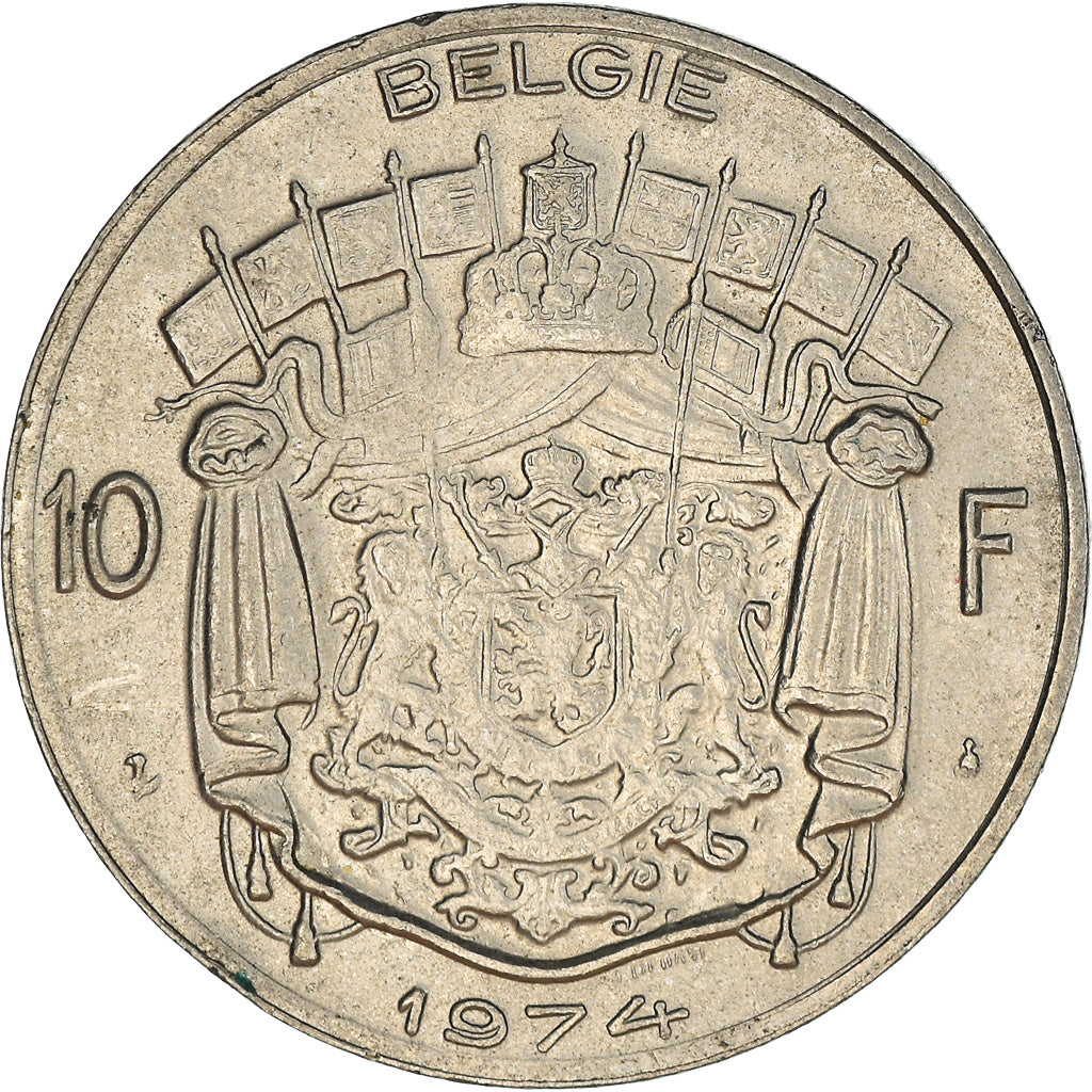 Coin, Belgium, 10 Francs, 10 Frank, 1974, Brussels, AU(50-53), Nickel, KM:156.1