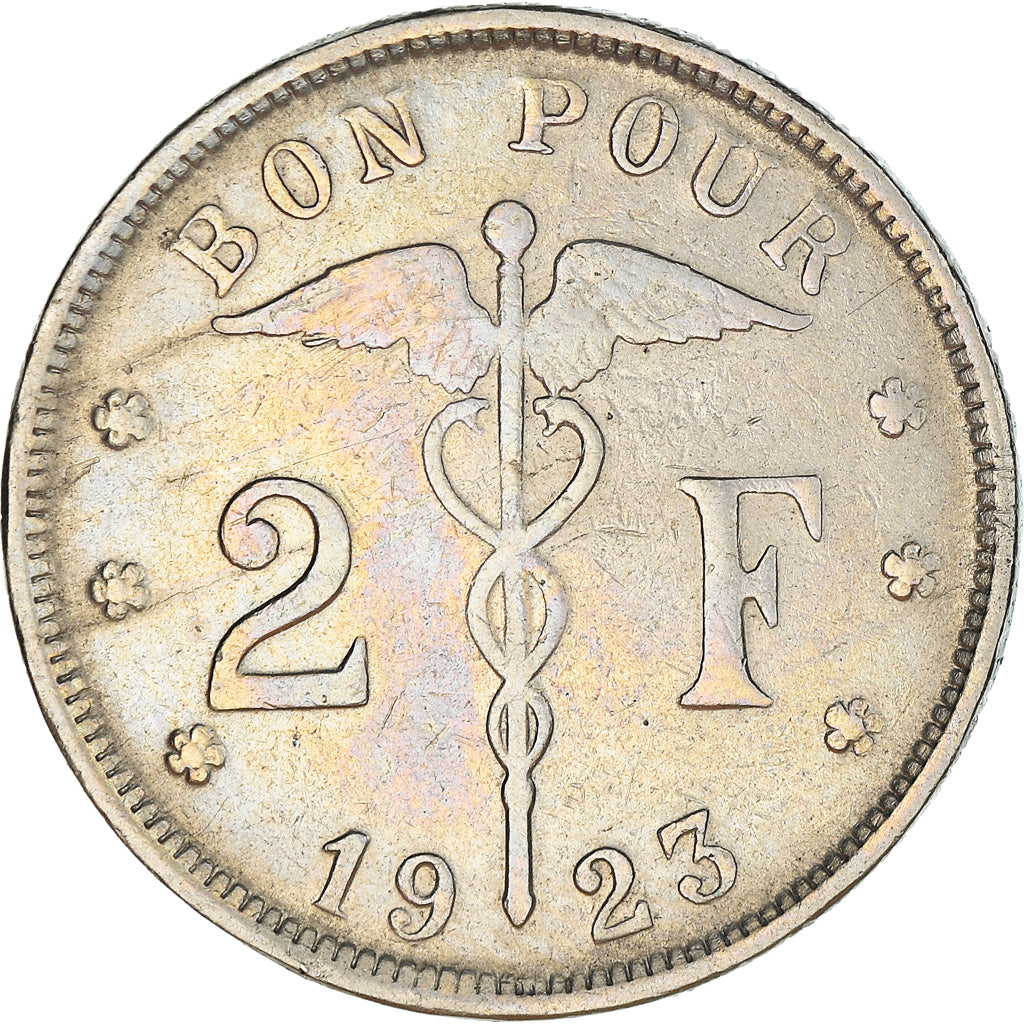 Munten, België, 2 Francs, 2 Frank, 1923, FR, Nickel, KM:91.1