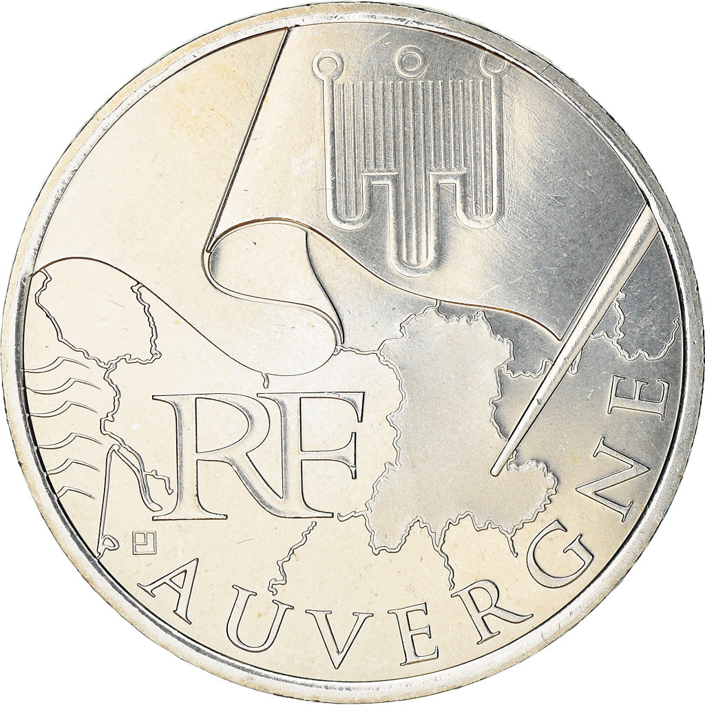 France, 10 Euro, Auvergne, 2010, MS(63), Silver