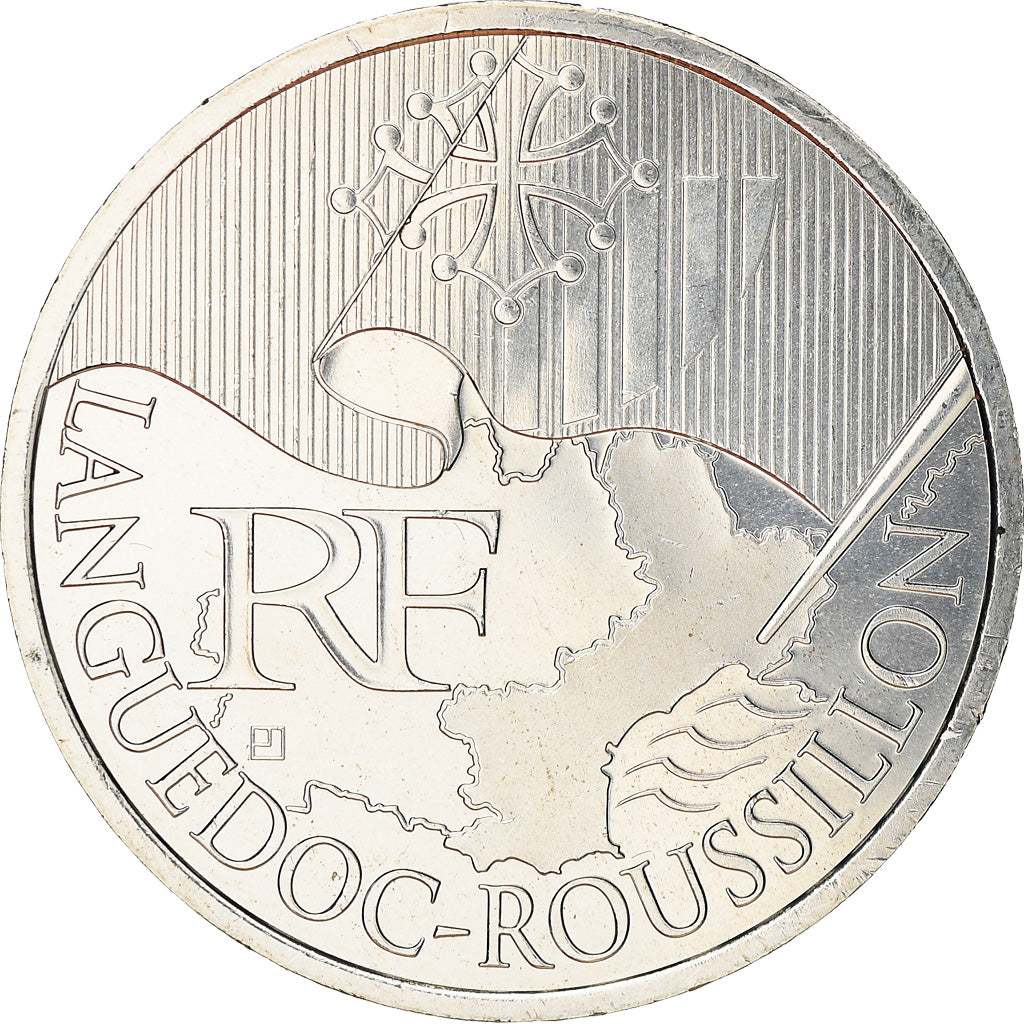 France, 10 Euro, Languedoc-Rousillon, 2010, MS(63), Silver