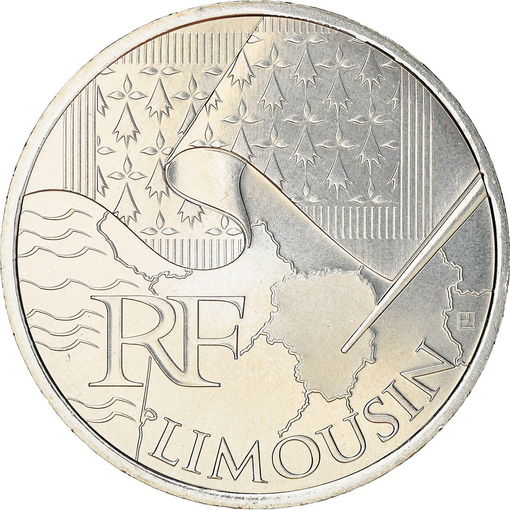 France, 10 Euro, Limousin, 2010, MS(63), Silver
